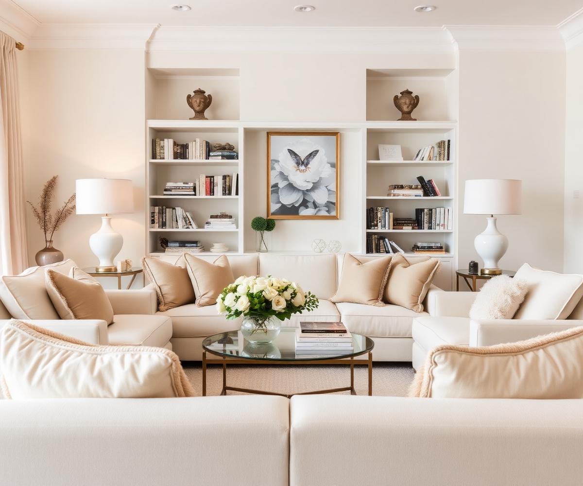 A beautifully organized living room